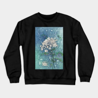 Queen Anne's Lace and Wild Cowpeas Watercolor Batik Crewneck Sweatshirt